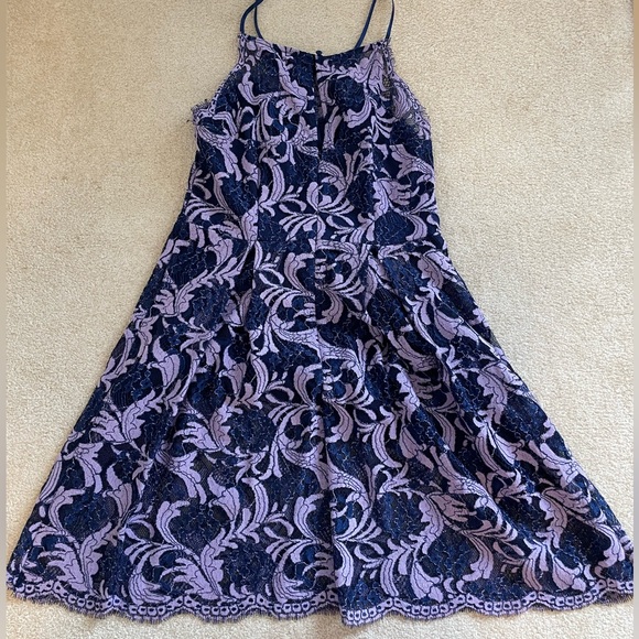 Navy and purple lace dress - Picture 2 of 4